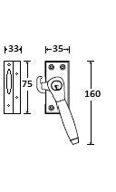 Goylant raamboom afsluitb. 160 mm Rs SKG, nikkel mat/ebben