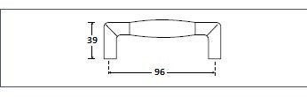 Eemland meubelgreep h.o.h. 96 mm, nikkel mat/teak