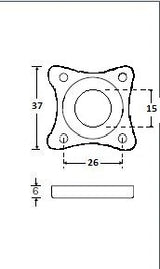 Goylant krukrozetten vierkant 37 x 37 mm, zwart