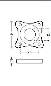 Goylant krukrozetten vierkant 37 x 37 mm, nikkel glans
