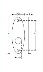 Delftland krukrozetten ovaal 80x38 mm, zwart