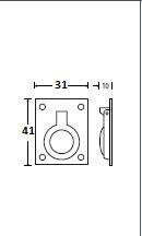 Ottolini luikring 41x31 mm, nikkel mat