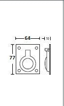 Ottolini luikring 77x64 mm, nikkel mat