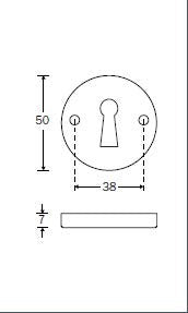 Amstelland sleutelrozet rond glad 50 mm