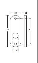Amstelland patent krukrozetten ovaal 83x32 mm, messing gel.