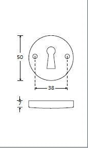 Amstelland sleutelrozet rond glad 50 mm