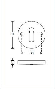 Delftland sleutelrozet rond 50 mm, zwart