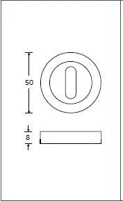 Amstelland sleutelrozet verdekt rond 50 mm