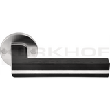 PBL22/50 deurkruk L+L 22mm op gev. rozet, RVSmat/eiken zwart