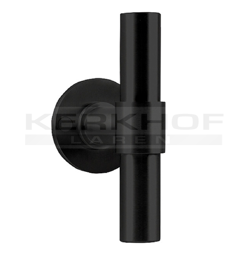 PBT20XL/50 deurkrukken geveerd op rond rozet, mat zwart
