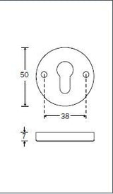 Amstelland cilinderrozet rond glad 50 mm