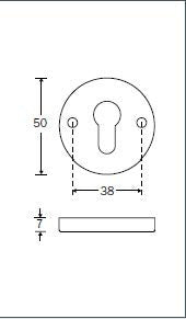 Amstelland cilinderrozet rond glad 50 mm