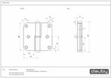 Giara paumelle scharnier platkop Rs. 80x80 mm, verouderd ijzer