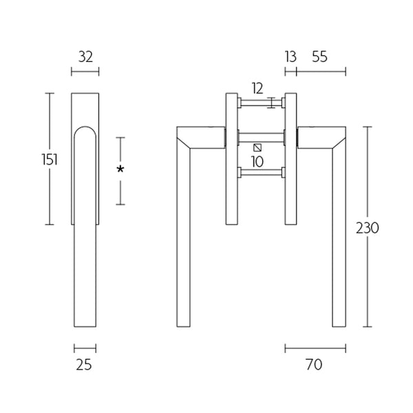 ARC PBA230PA set hefschuifdeurbeslag, PVD mat zwart