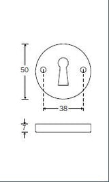 Amstelland sleutelrozet glad rond 50 mm